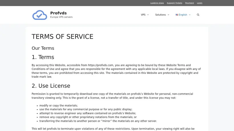 Prof VDS homepage screenshot