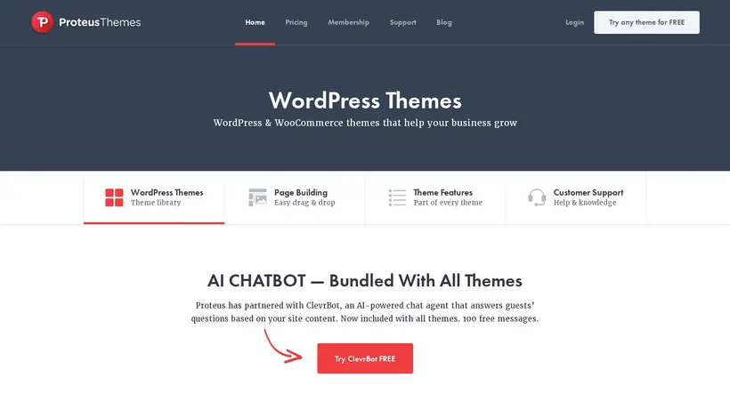 ProteusThemes homepage screenshot
