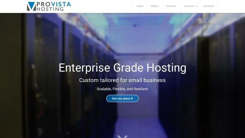 ProVista Hosting homepage screenshot