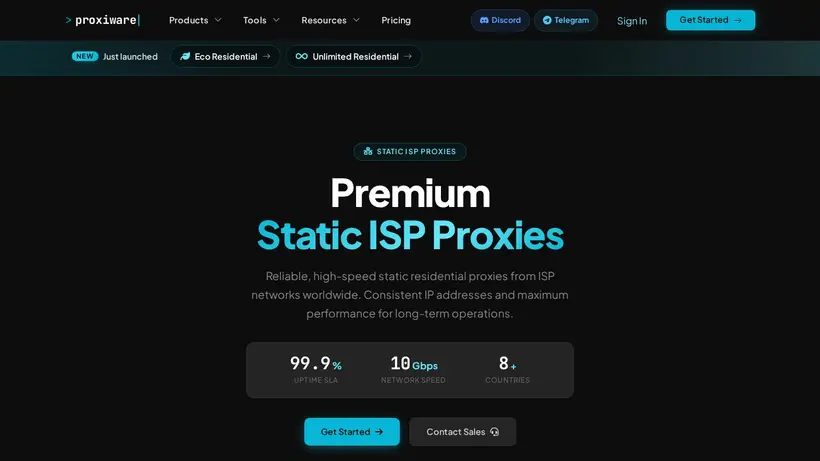 Proxi Ware homepage screenshot