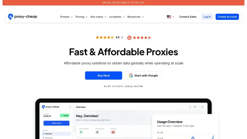 Proxy Cheap homepage screenshot