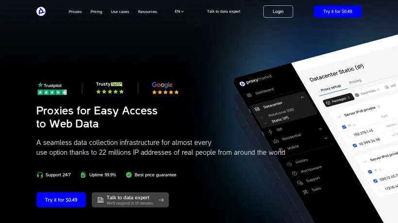 Proxy Market homepage screenshot