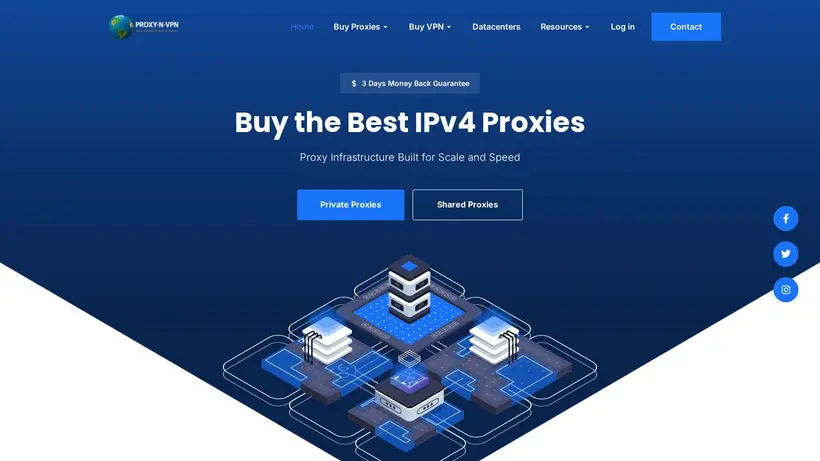 Proxy N VPN homepage screenshot