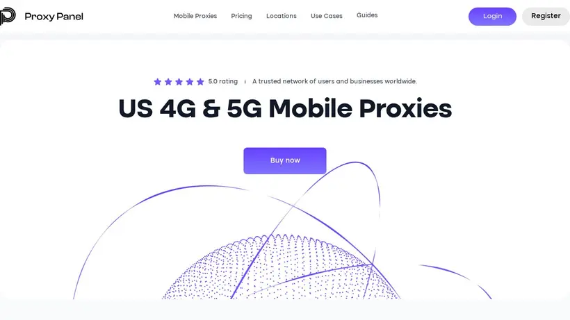 Proxy Panel homepage screenshot