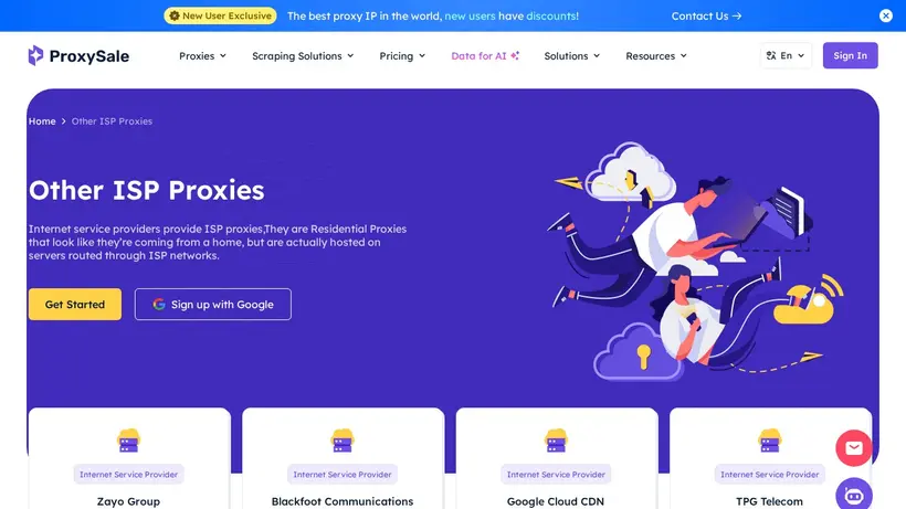 ProxySale homepage screenshot
