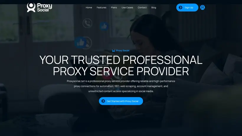 Proxy Social homepage screenshot