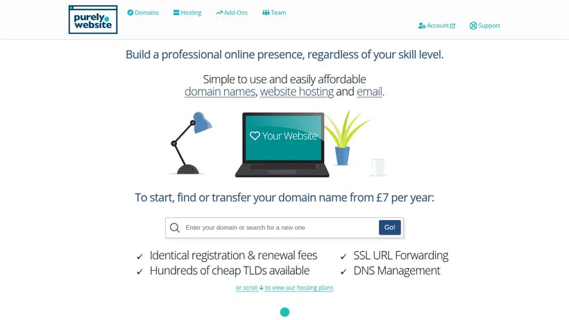 Purely Website homepage screenshot
