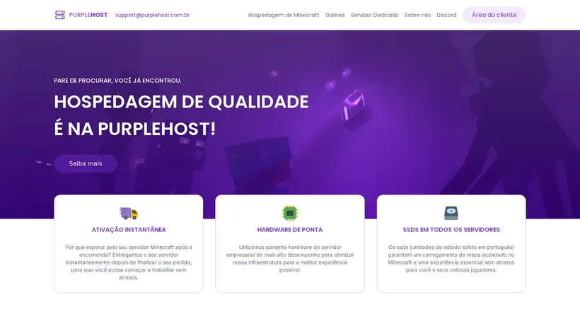 Purple Host homepage screenshot