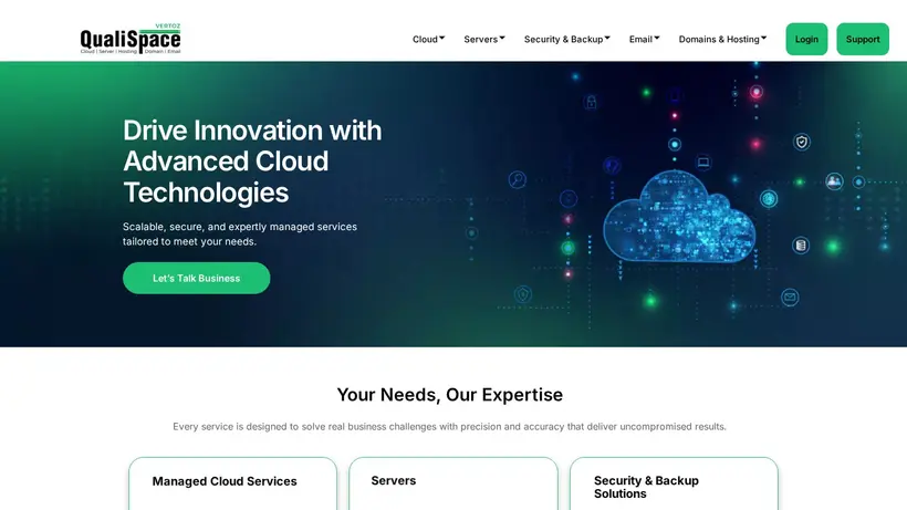 Quali Space homepage screenshot