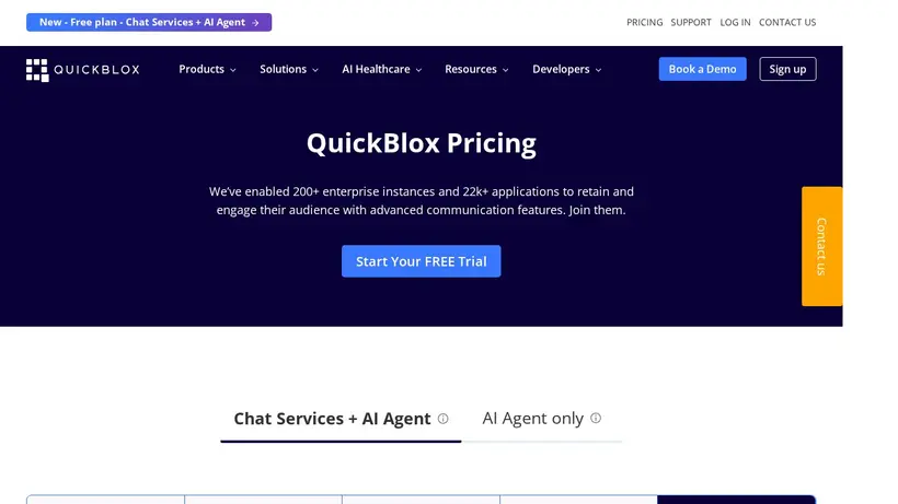 Quick Blox homepage screenshot