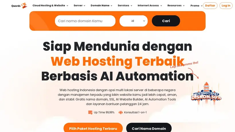 Qwords homepage screenshot