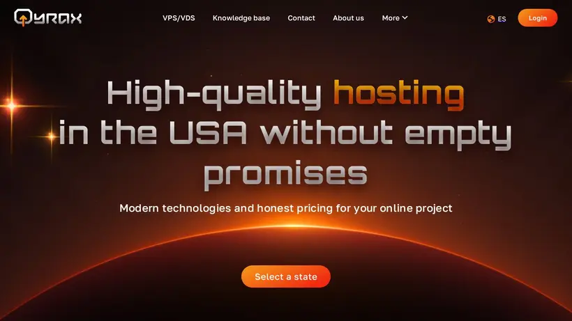 Qyrax homepage screenshot