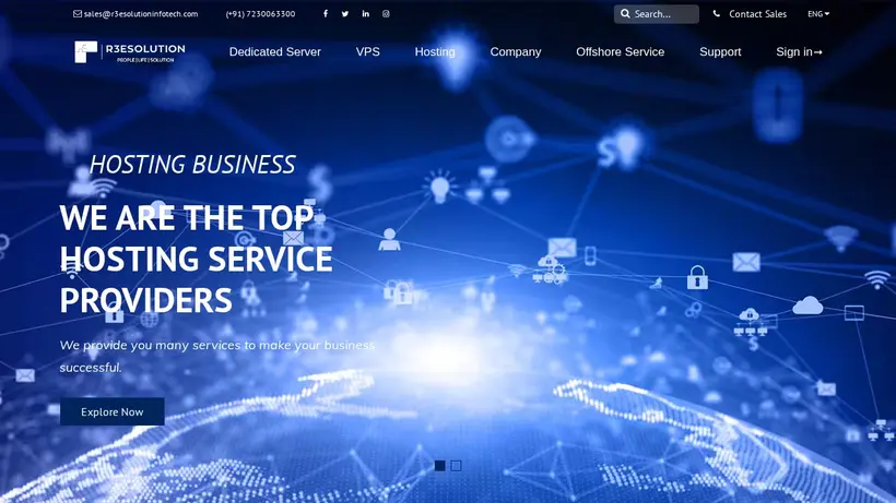 R3esolution Infotech homepage screenshot