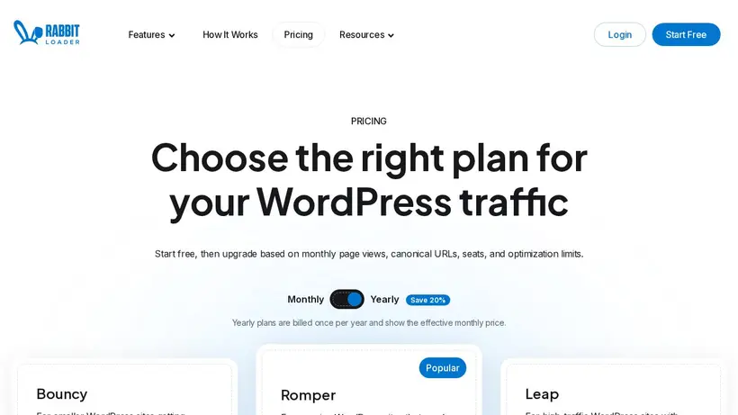 Rabbit Loader homepage screenshot
