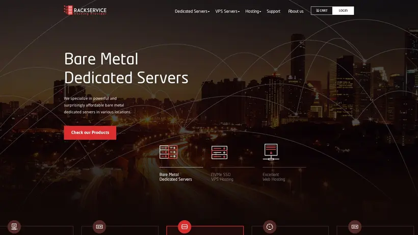 Rack Service homepage screenshot
