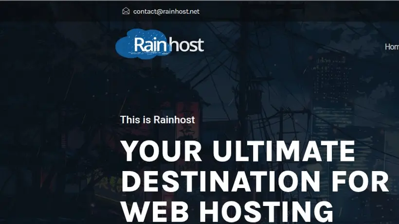 Rain Host homepage screenshot