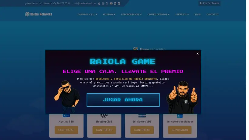 Raiola Networks homepage screenshot