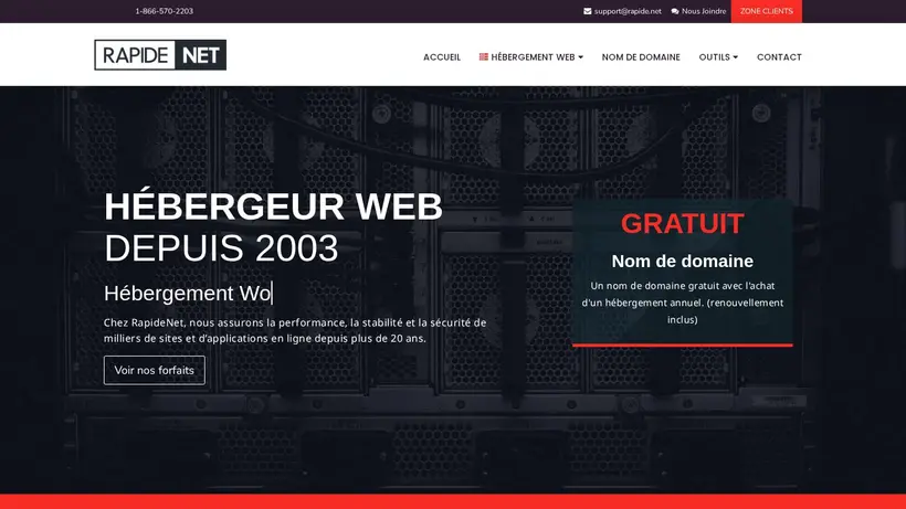 Rapide NET homepage screenshot