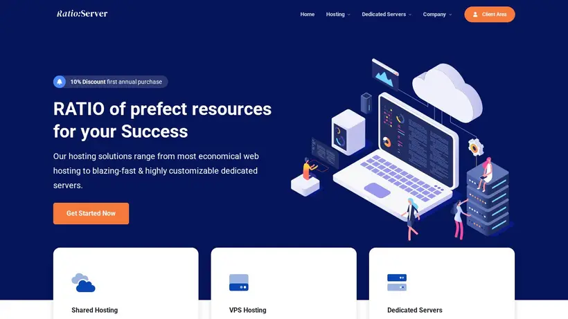 Ratio Server homepage screenshot
