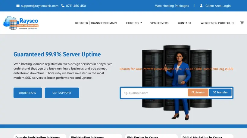 Raysco Web homepage screenshot