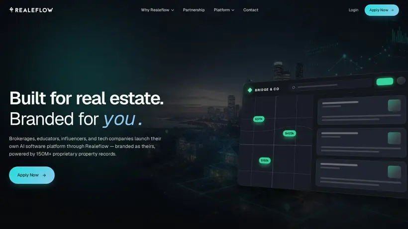 Reale Flow homepage screenshot