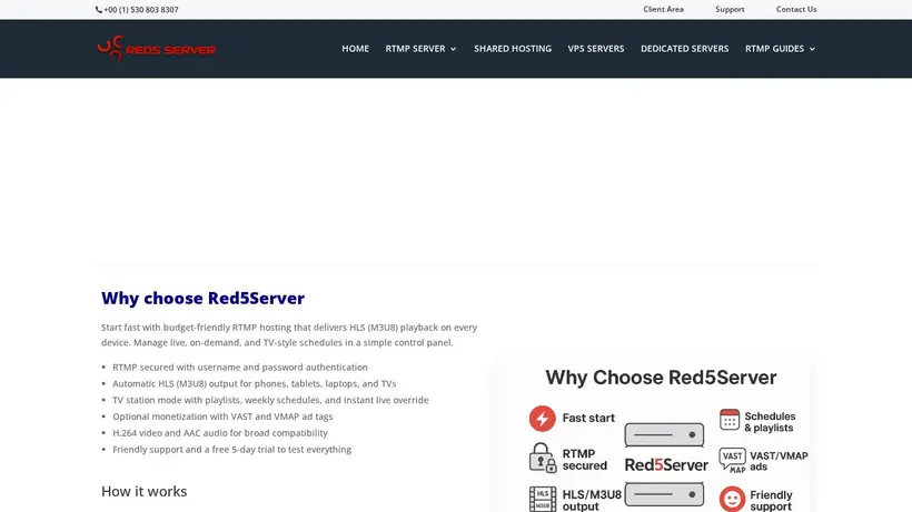 Red 5 Server homepage screenshot
