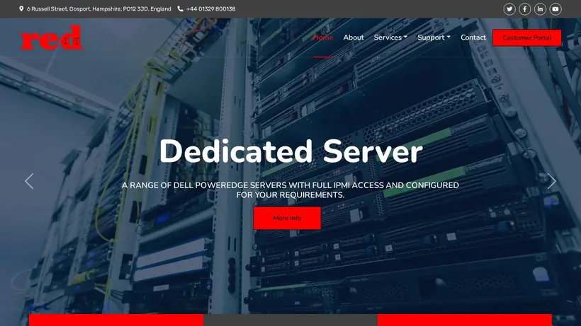 redIT Hosting homepage screenshot