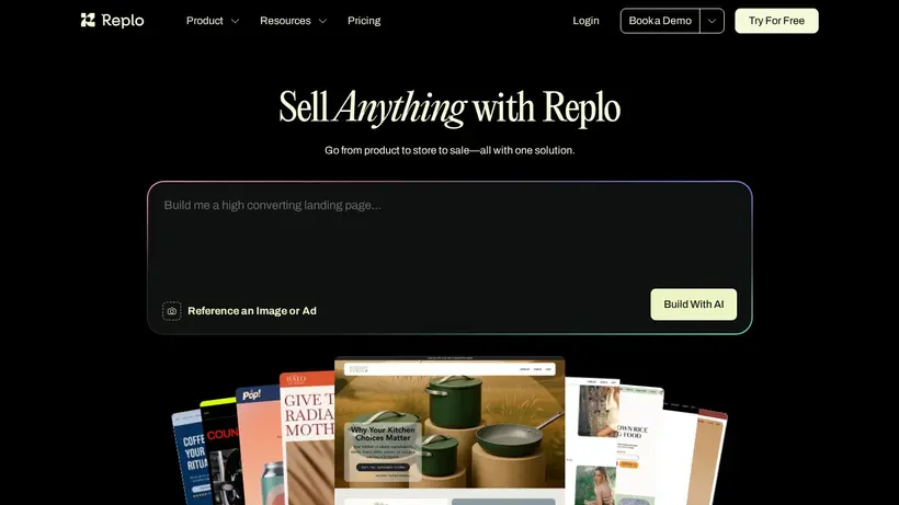 Replo.app homepage screenshot