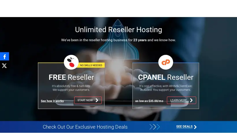 ResellersPanel homepage screenshot