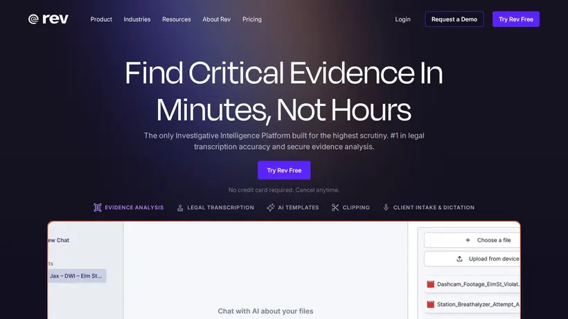 REV homepage screenshot