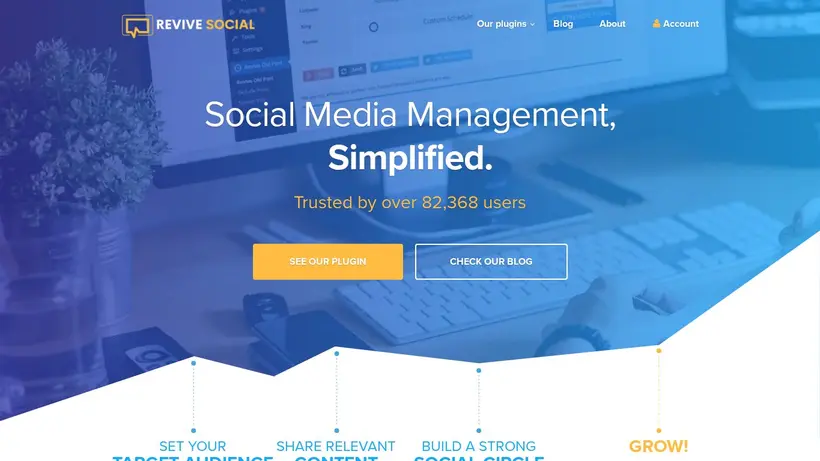 Revive Social homepage screenshot