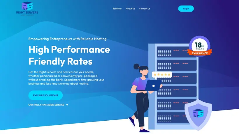 Right Servers homepage screenshot