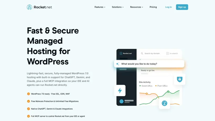 Rocket homepage screenshot