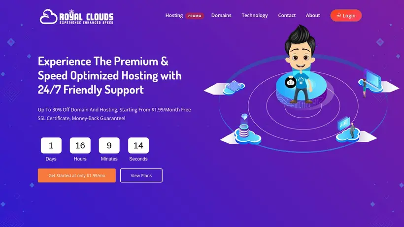 Royal Clouds homepage screenshot