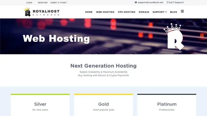 Royal Host homepage screenshot