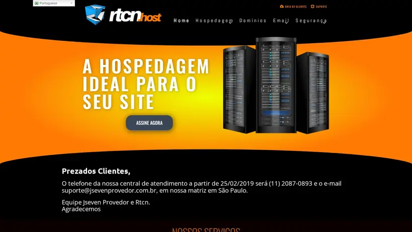 RTCN HOST homepage screenshot