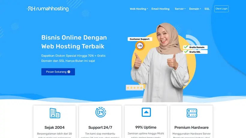 Rumah Hosting homepage screenshot