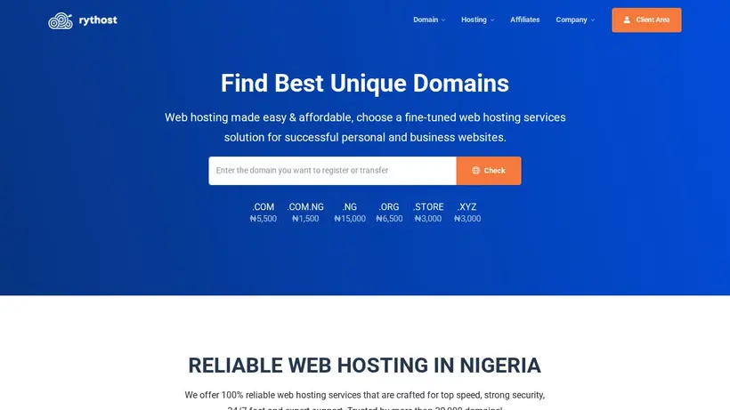 Ryt Host homepage screenshot