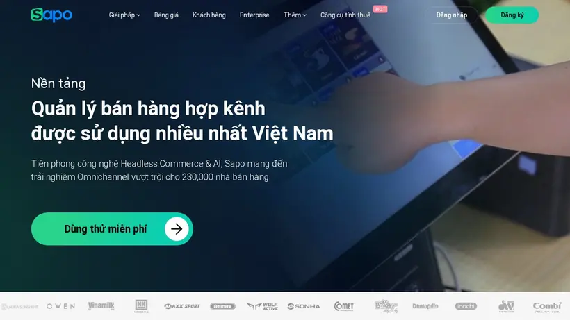Sapo.vn homepage screenshot