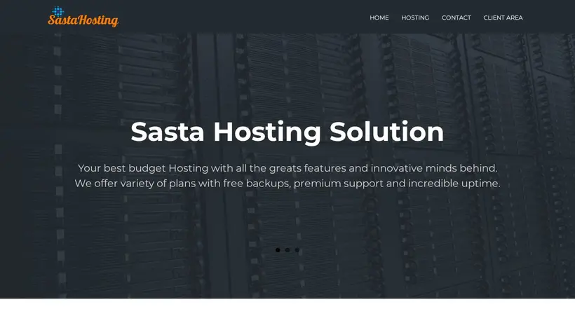 Sasta Hosting homepage screenshot