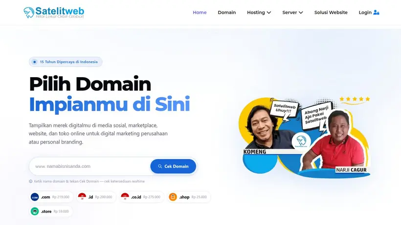 Satelit Web homepage screenshot