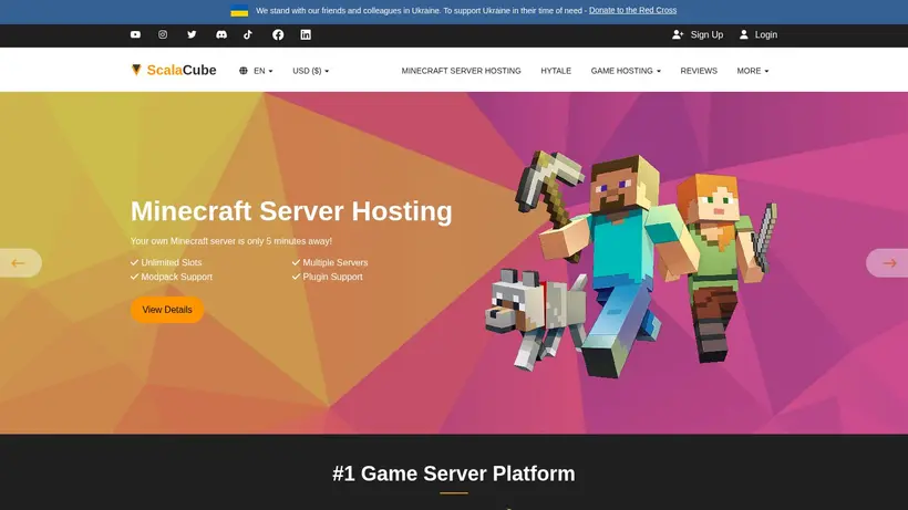 ScalaCube homepage screenshot