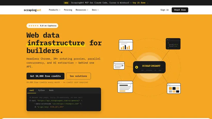 Scraping Ant homepage screenshot