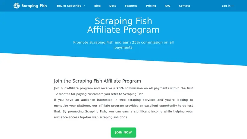 Scraping Fish homepage screenshot