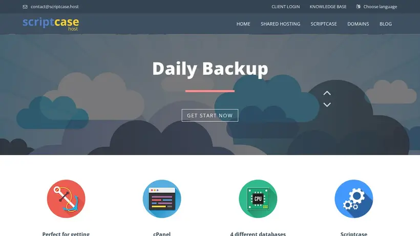 Scriptcase Host homepage screenshot