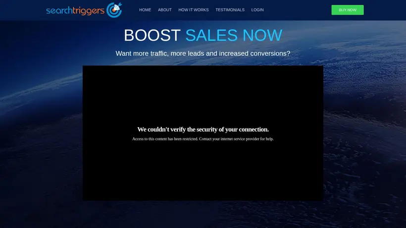 Search Triggers homepage screenshot