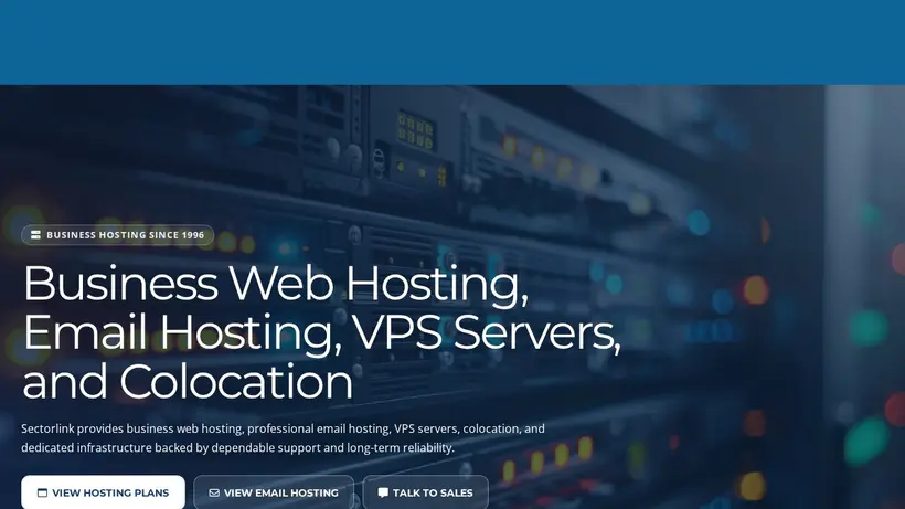 Sector Link homepage screenshot