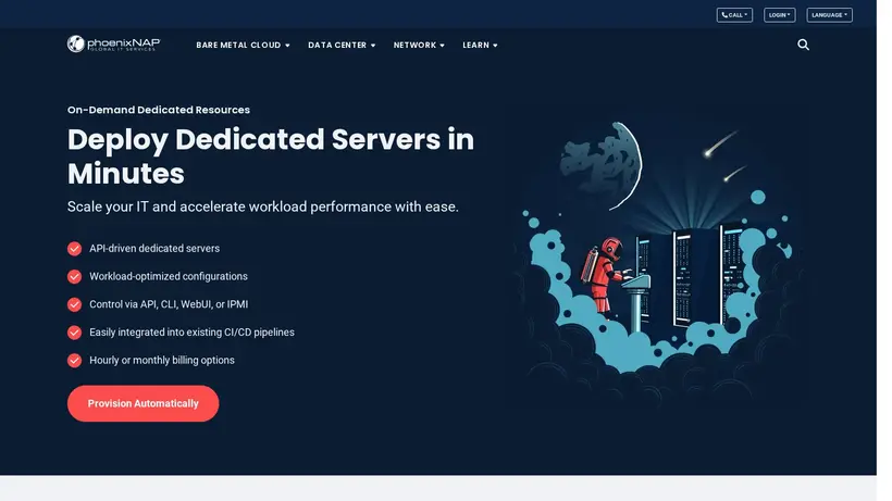 SecuredServers homepage screenshot