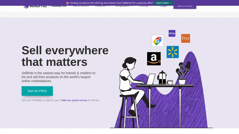 Sellbrite homepage screenshot