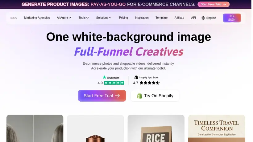 SellerPic homepage screenshot